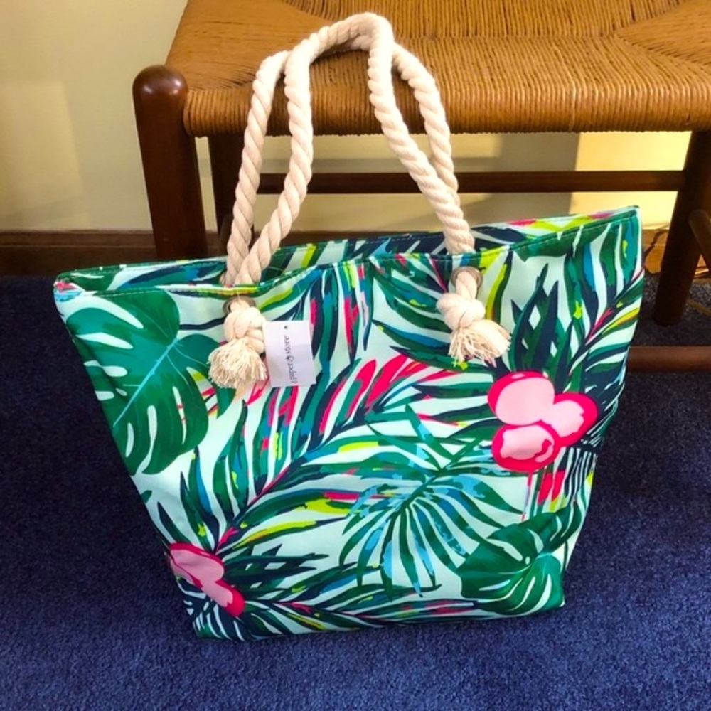 NWT Paper Store Beach Tote with Rope Handles